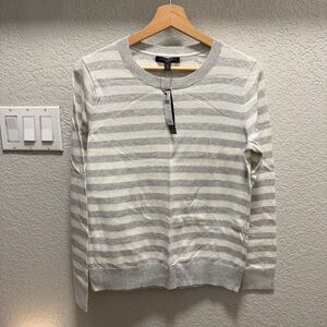 Banana Republic Light Gray Striped Pullover